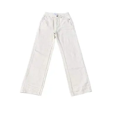 Vanilla-colored low-rise jeans