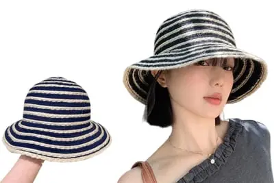 Retro striped sun hat