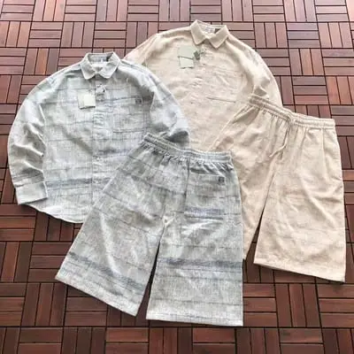 TOP ￥~355 PANTS ￥~305 L🔥E🔥🔥LONG-SLEEVE SHORTS 77071066 (im 185CM 70KG iwear size 40 in the photo)