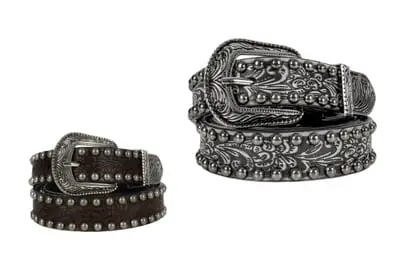 Retro studded black belt