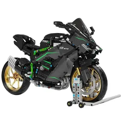 Taigaole T4019 Kawasaki H2R Carbon Fiber-Style Building Block Motorcycle Model ?C Educational Toy & Display Piece