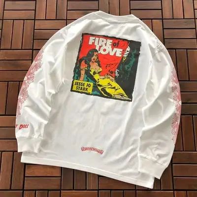 ￥~109 CH🔥OM🔥 HE🔥RTS LONG-SLEEVE 77081323 (im 185CM 70KG iwear size M in the photo)