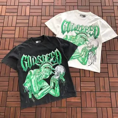 BLACK ￥~89 WHITE ￥~85 GODSPEED T-SHIRT 77072215 (im 185CM 80KG iwear size M in the photo)