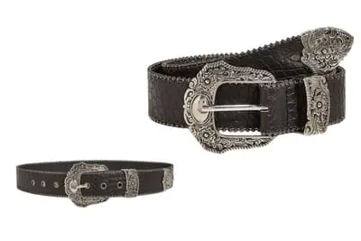 Retro black leather belt