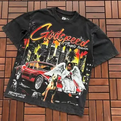 ￥~89 GODSPEED T-SHIRT 77072278 (im 185CM 80KG iwear size M in the photo)