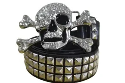 Black Skull Beaded Belt