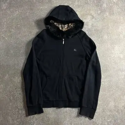 Japan Burberry Vintage Zip-Up - Black