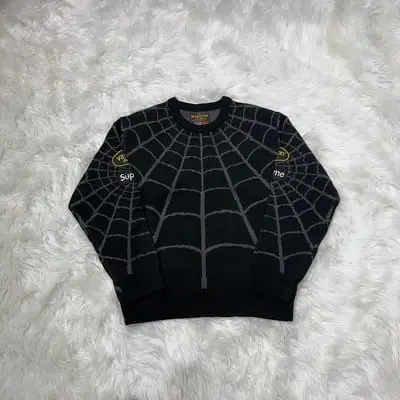 Supreme Spiderman Knit Sweater (Black）