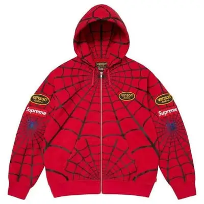 Spider Zip hoodie（Red）