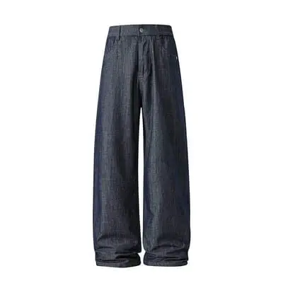 Straight-leg cotton-linen jeans
