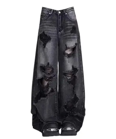 Distressed, ripped jeans