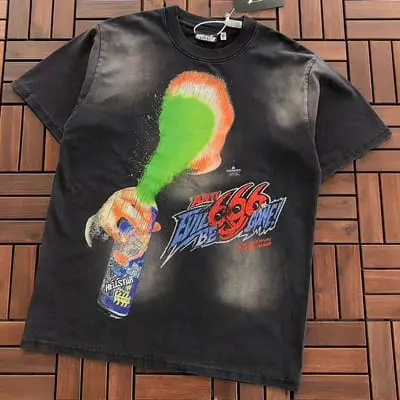 ￥~135 HELLSTAR T-SHIRT 55071713 (im 185CM 80KG iwear size L in the photo)