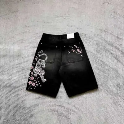 Vrrock Tiger Embroidery Jorts