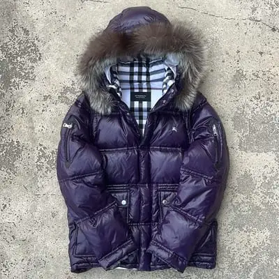 Japan Burberry Vintage Puffer - Purple
