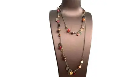 Double-layer beaded necklace