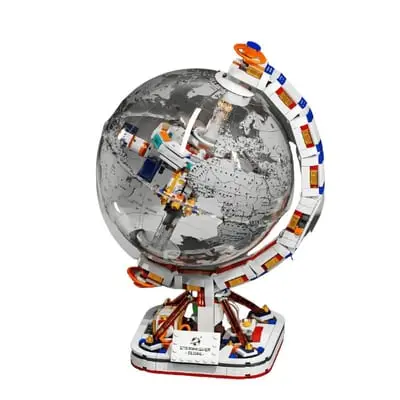 Globe Model: LEGO-Compatible Light-Up Educational Building Block Set ?C A Trendy Toy, Gift, and Display Piece