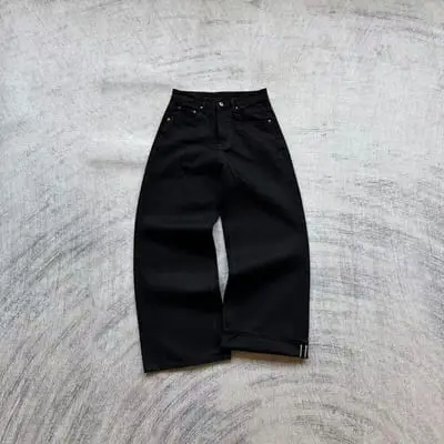 Fyredwrld Jet black selvedge denim jeans