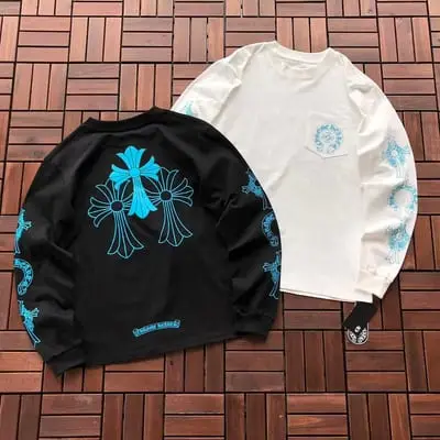 ￥~135 CH🔥OM🔥 HE🔥RTS LONG-SLEEVE 77073129 (im 185CM 80KG iwear size M in the photo)