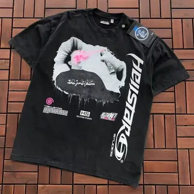 ￥~89 HELLSTAR T-SHIRT 77072240 (im 185CM 80KG iwear size M in the photo)