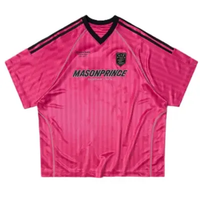 MASONPRINCE Pink Striped Football Jersey