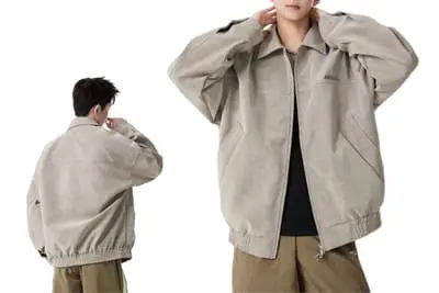 Retro lapel leather jacket
