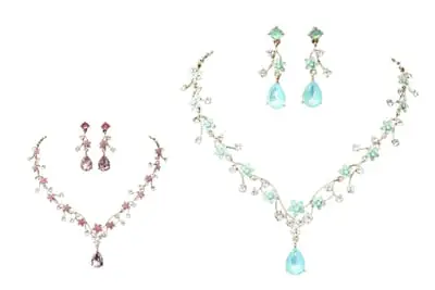 Zircon necklace and earring set