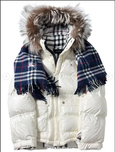 Japan Burberry Vintage Puffer - White