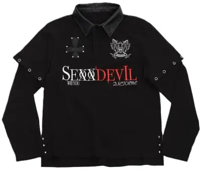 SexxDevil Black Longsleeve Polo