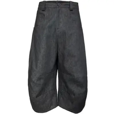 JCAESAR Long Pleat Denim Shorts