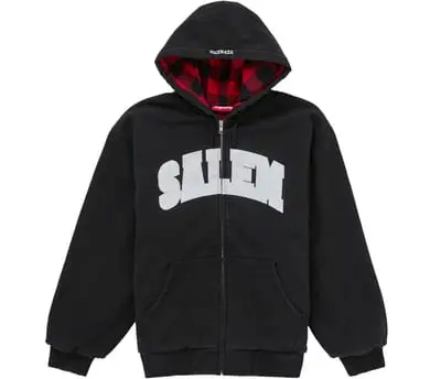 Supreme/SALEM Zip Up Hooded Sweatshirt Black
