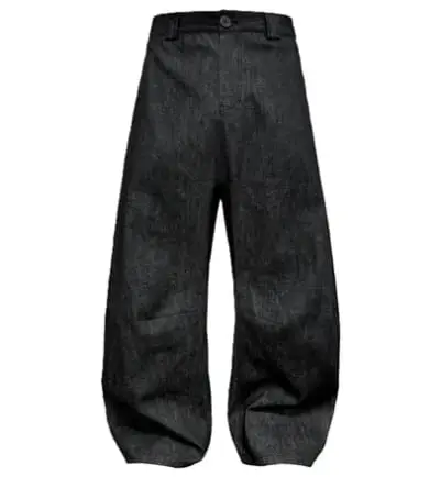 JCAESAR Baggy Pleated Low Rise Denim Jeans