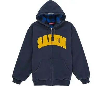 Supreme/SALEM Zip Up Hooded Sweatshirt Navy Blue