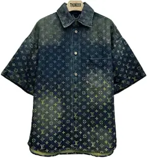 Louis Vuitton Rainbow Monogram Short-Sleeved Denim Shirt