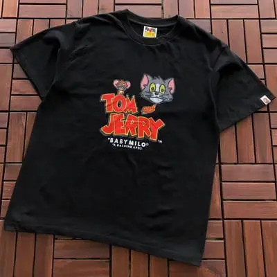 ￥~75 BAPE & TOM AND JERRY T-SHIRT 66072262 (im 185CM 70KG iwear size M in the photo)