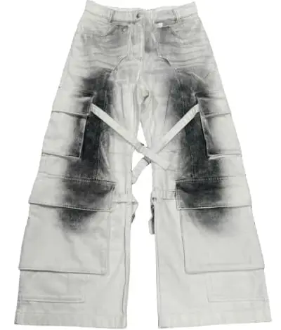 Acne Studios White Grey Cargo Pants