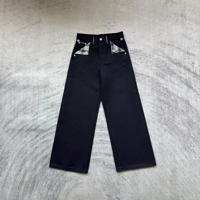 Fyredwrld Plaid fabric selvedge jeans