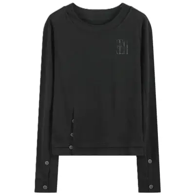 noEmosen Black Two Piece Long Sleeve