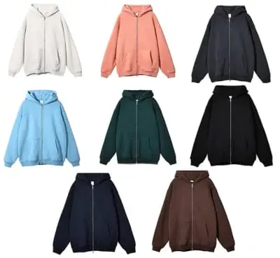 Unbranded Blank Zip-Up Hoodies #2