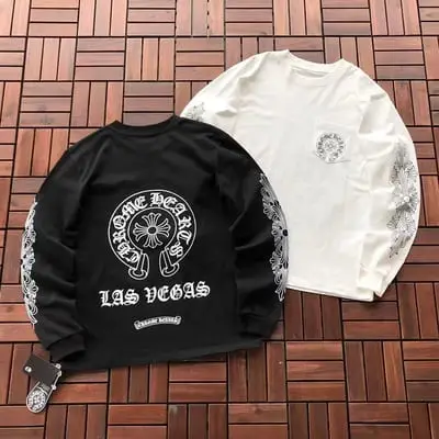 ￥~135 CH🔥OM🔥 HE🔥RTS LONG-SLEEVE 77073130 (im 185CM 80KG iwear size M in the photo)