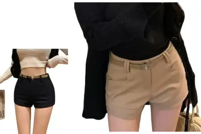 High-waisted shorts