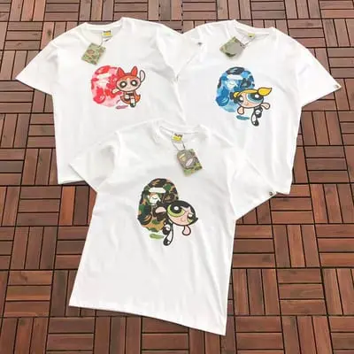 ￥ ~ 89 BAPE & THE POWERPUFF GIRLS T-SHIRT 55071301 (im 180CM 68KG iwear size M in the photo)