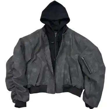 PopProject Hoodie Bomber Jacket Grey
