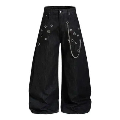 Loose-fit curved-leg jeans