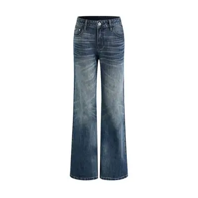 Flared floor-length jeans